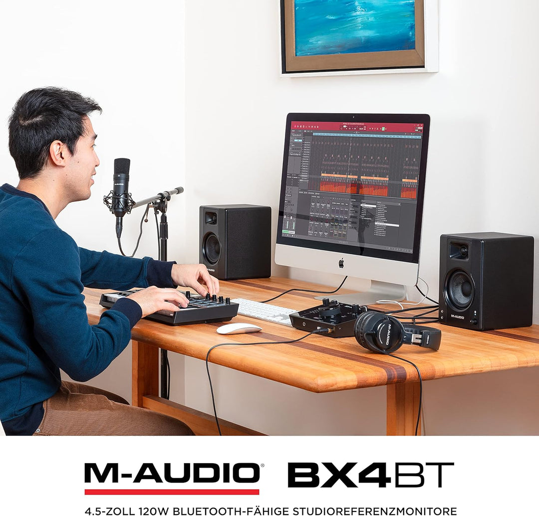 M-Audio BX4BT 4,5" Studio-Monitore mit Bluetooth High-Definition Monitor Lautsprecher Boxen für Reco