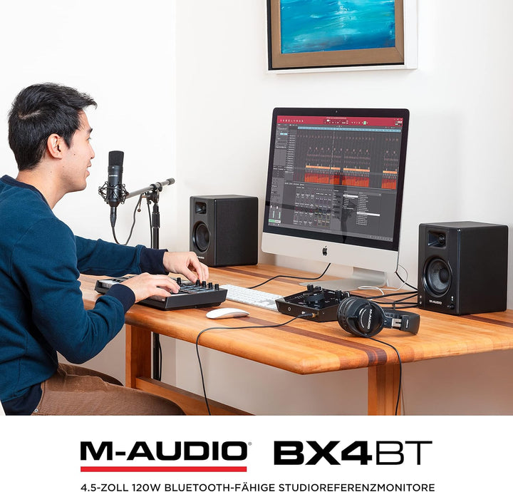 M-Audio BX4BT 4,5" Studio-Monitore mit Bluetooth High-Definition Monitor Lautsprecher Boxen für Reco