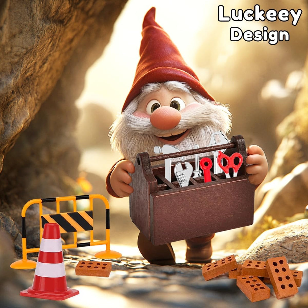 Wichtel Zubehör Baustelle,24Pcs Wichtel Baustelle Set,Miniatur Wichtel Zubehör,Wichteltür Baustelle