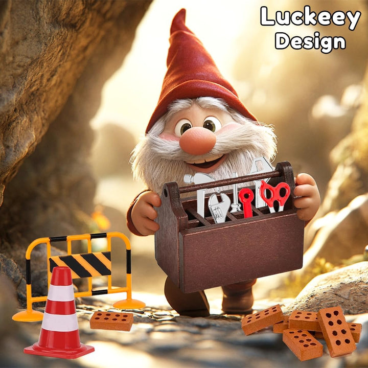 Wichtel Zubehör Baustelle,24Pcs Wichtel Baustelle Set,Miniatur Wichtel Zubehör,Wichteltür Baustelle