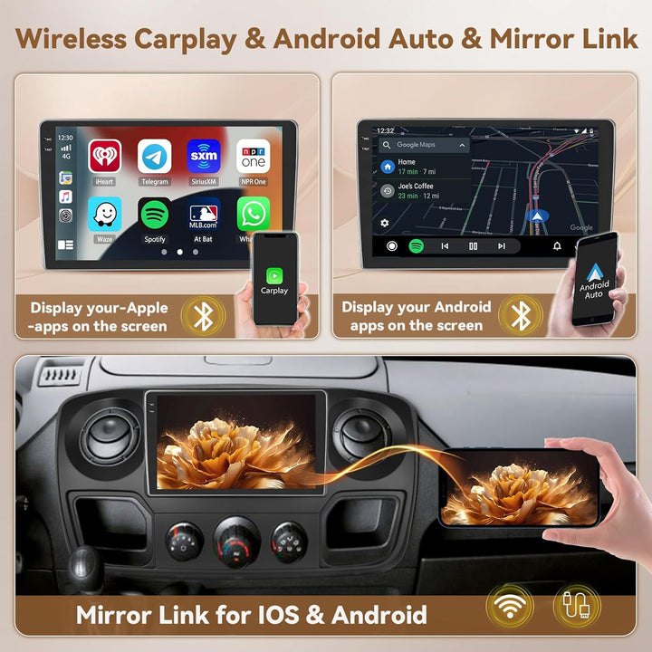 Hikity Android 15 4+64G Autoradio für Renault Master/Opel Movano/Nissan Interstar 2010 mit 10'' Ince