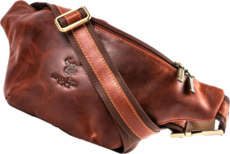 MATADOR Echt Leder Bauchtasche Gürteltasche für Damen und Herren Hüfttasche Outdoor Gross Handytasch