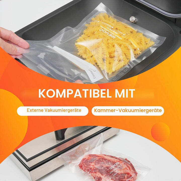Wevac Profi- Vakumierfolienrolle 20x4500cm Vakuumierbeutel Rolle für Lebensmittel, BPA-frei, Vacuumi