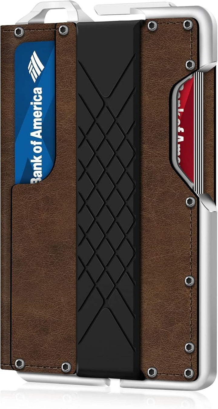 MURADIN Taktische minimalistische Brieftasche für Männer, schlanker RFID-blockierender Metall-Karten