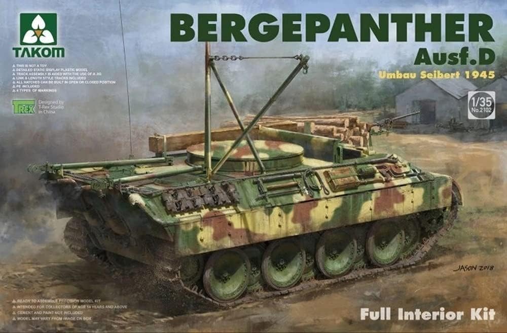 TAKOM TKO2102 Model 2102: 1/35 Bergepanther AUSF.D Umbau Seibert 1945 Production w/Full Interior Kit
