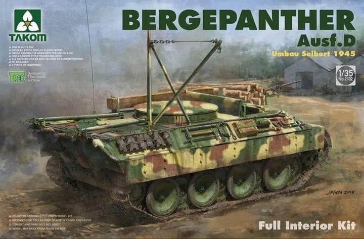 TAKOM TKO2102 Model 2102: 1/35 Bergepanther AUSF.D Umbau Seibert 1945 Production w/Full Interior Kit