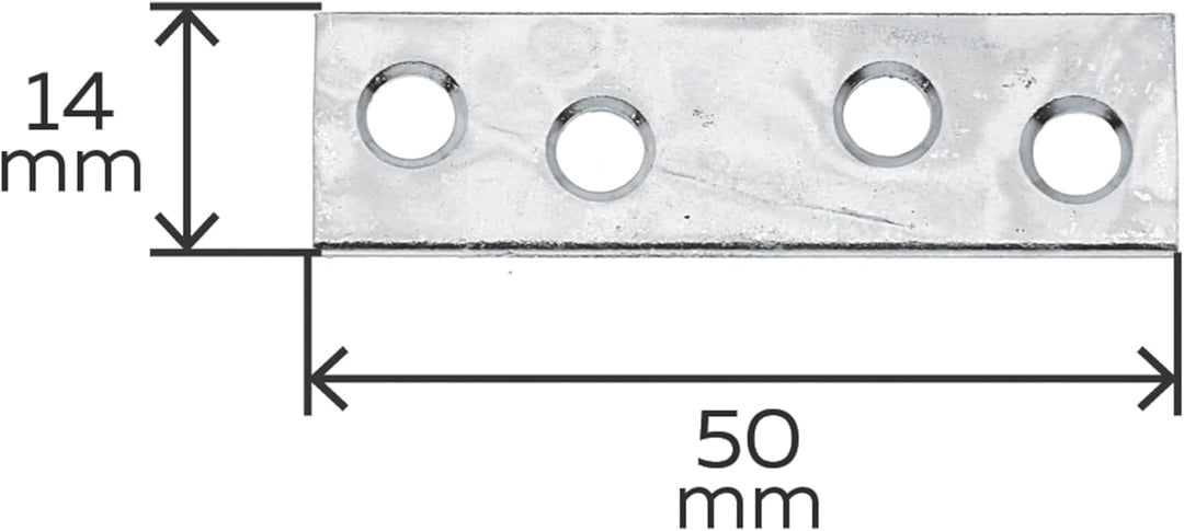 Alberts 849368 Flachverbinder | schmal | sendzimirverzinkt | 50 x 14 mm | 100er Set 50 x 14 mm / 100