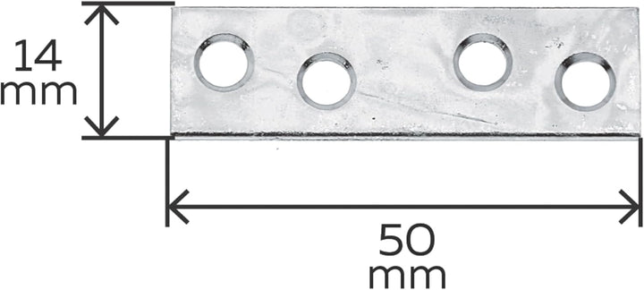 Alberts 849368 Flachverbinder | schmal | sendzimirverzinkt | 50 x 14 mm | 100er Set 50 x 14 mm / 100