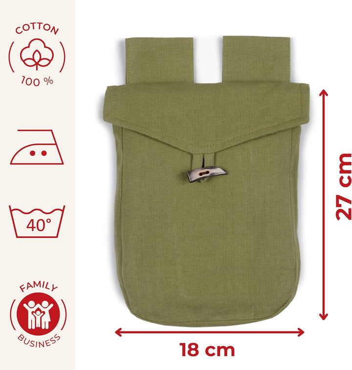 Mittelalter-Tasche Baumwolle Gürteltasche Knopf Modell: Widia Einheitsgrösse Hellgrün, Einheitsgr&#x