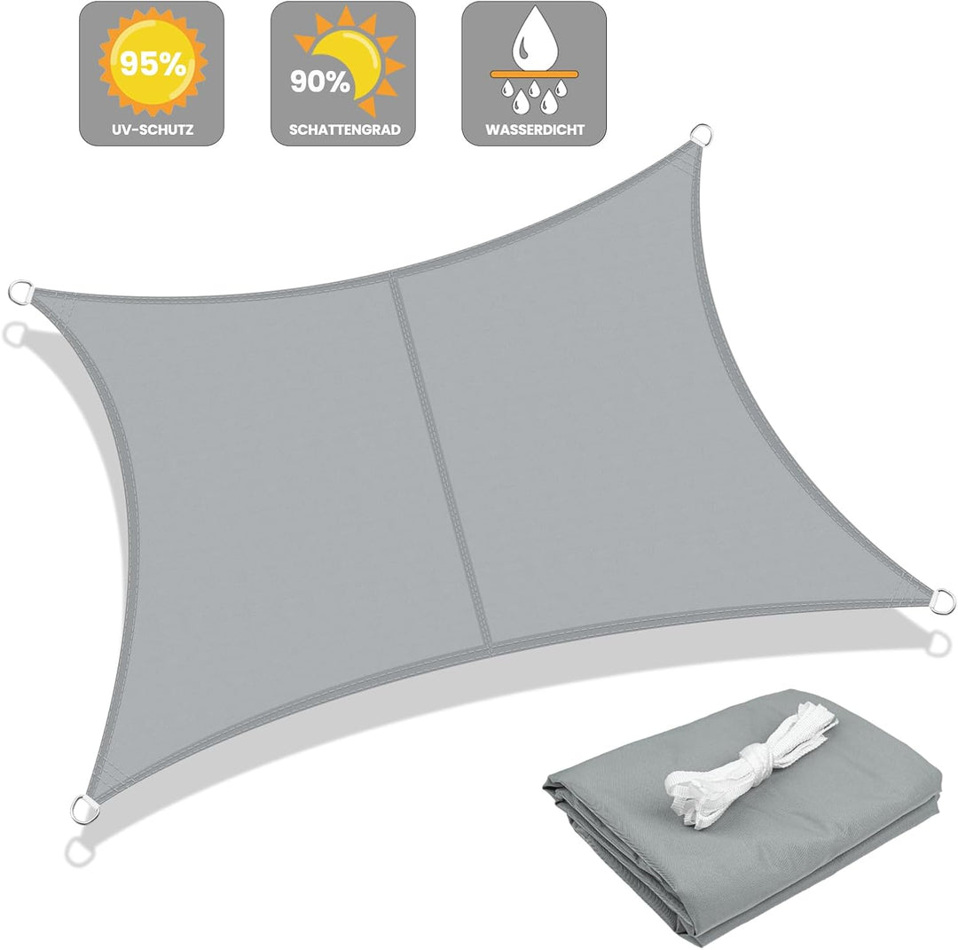 LOVE STORY Sonnensegel Wasserdicht 3x3m Quadrat PES Polyester Sonnenschutz Windschutz Balkon Terrass