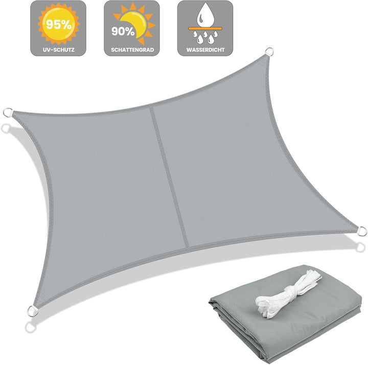 LOVE STORY Sonnensegel Wasserdicht 3x3m Quadrat PES Polyester Sonnenschutz Windschutz Balkon Terrass