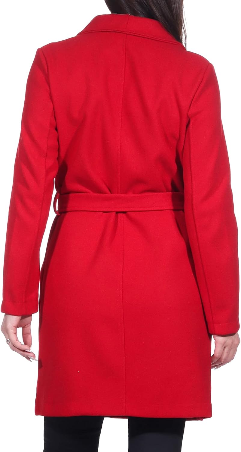 malito – Damen Trenchcoat einfarbig mit Gürtel & Taschen – klassischer Mantel für Herbst & Winter –