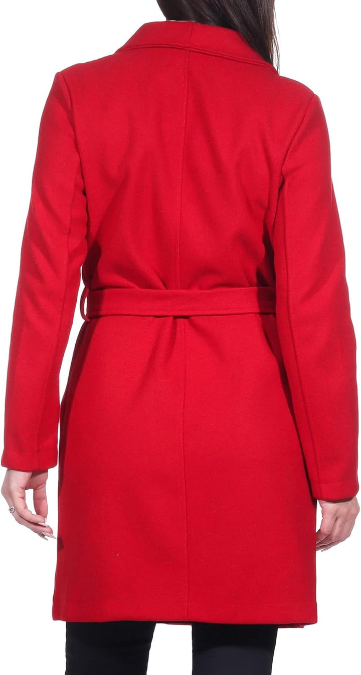 malito – Damen Trenchcoat einfarbig mit Gürtel & Taschen – klassischer Mantel für Herbst & Winter –