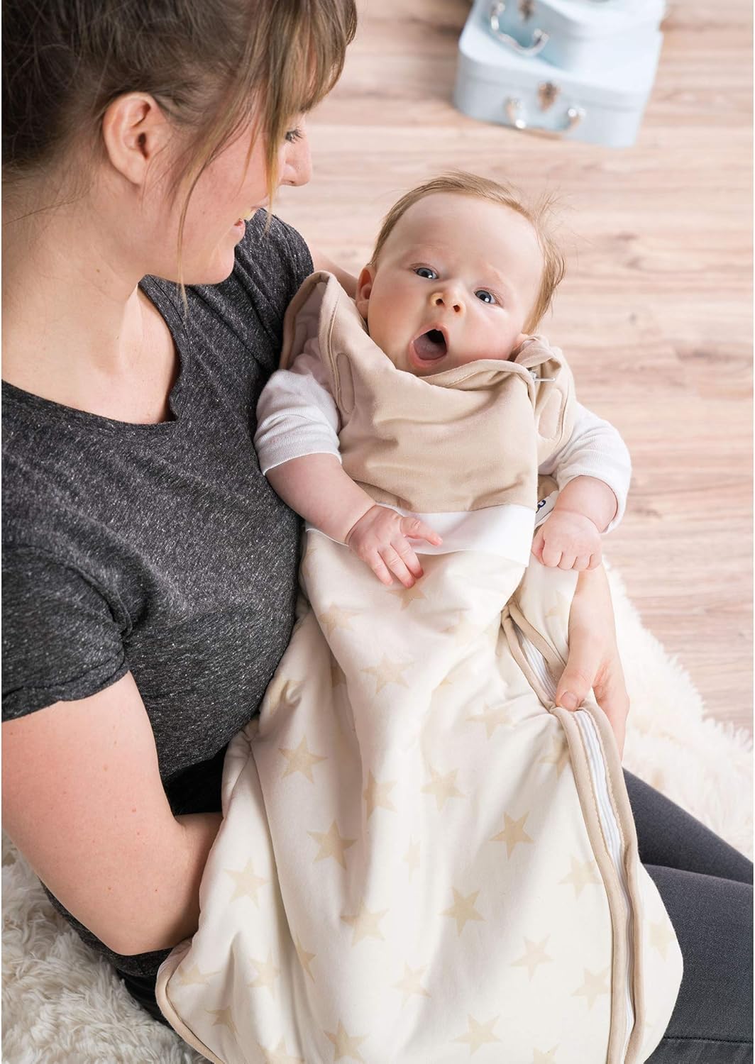 Gesslein 772199 Bubou Babyschlafsack mit abnehmbaren Ärmeln: Temperaturregulierender Ganzjahreschlaf