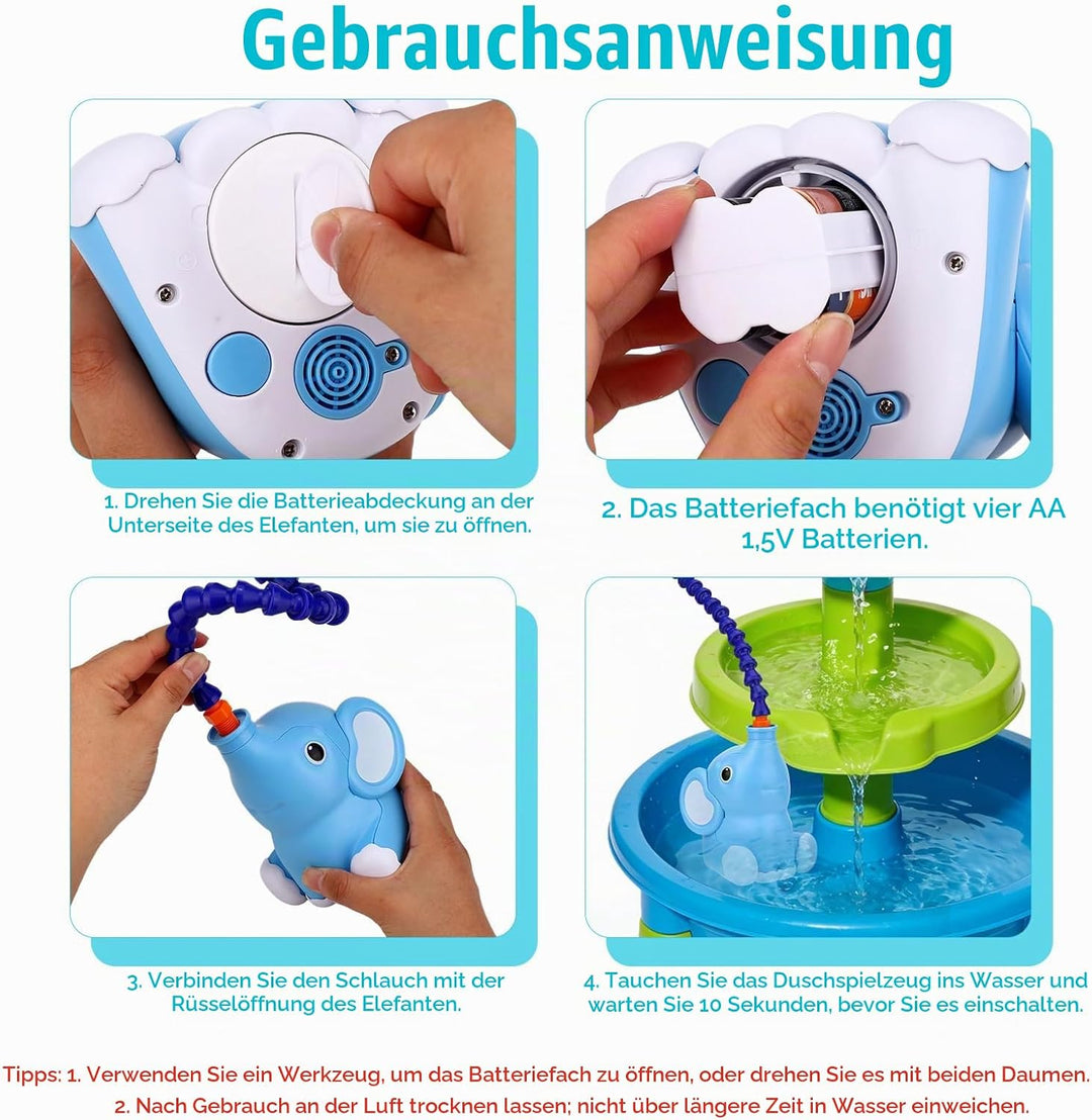 Pumpe for Kinder Outdoor Wassertisch, wasserdichte Elefantenform Batteriebetriebene Wassertischpumpe