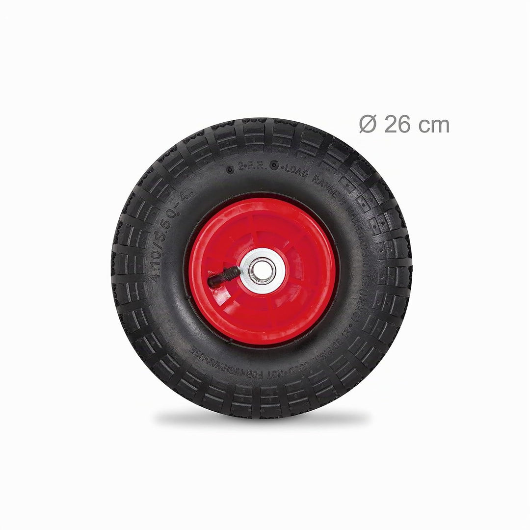 Relaxdays 2X Sackkarrenrad 4.1/3.5-4, luftbereifte Ersatzräder für Bollerwagen, 16mm Achse, 136kg, 2