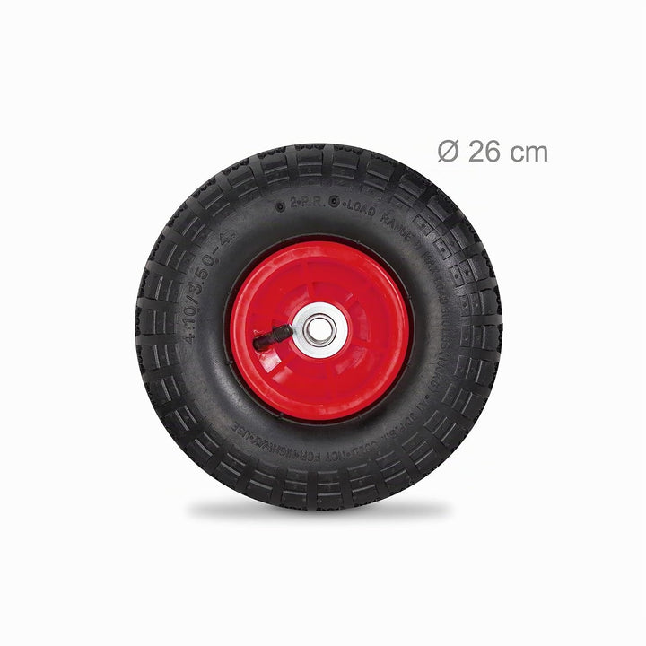 Relaxdays 2X Sackkarrenrad 4.1/3.5-4, luftbereifte Ersatzräder für Bollerwagen, 16mm Achse, 136kg, 2