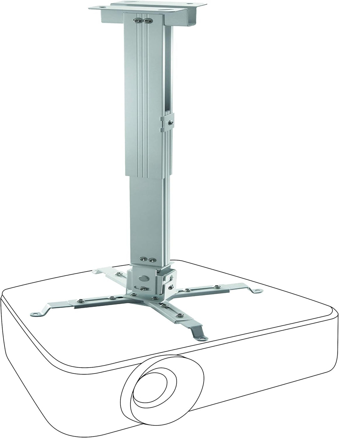 celexon universal Beamer-Decken-Halterung MultiCel4070W weiss | neigbarer, schwenkbarer & höhenverst