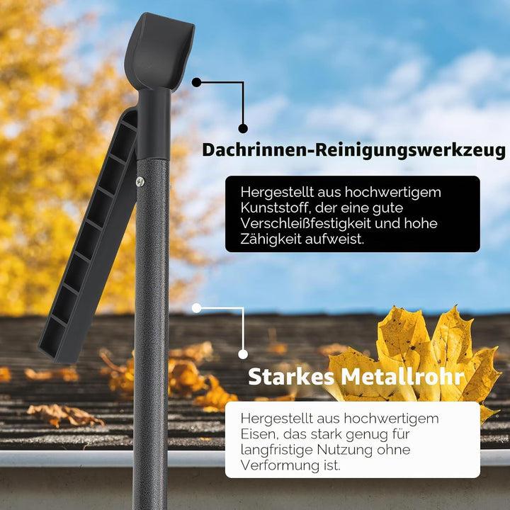 Dachrinnenreinigungswerkzeug mit 235 cm ausziehbarer Stange, Regenrinnen-Reinigungswerkzeug, Dachrin