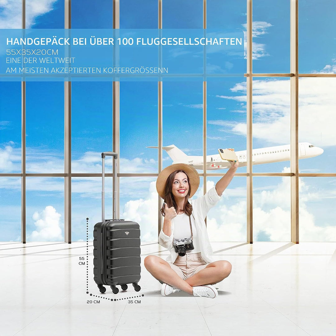 Flight Knight Handgepack Trolley Koffer Kompatibel Mit Air Berlin, Lufthansa, Eurowings, easyJet, Ry