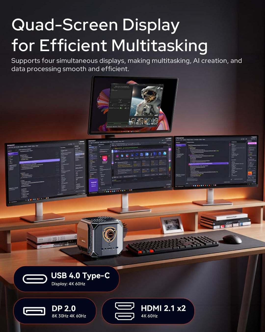 ACEMAGIC M1A Pro+ AI Mini Workstation,AMD Ryzen AI Max+ 395,Radeon 8060S Graphics Mini PC Gaming RAM