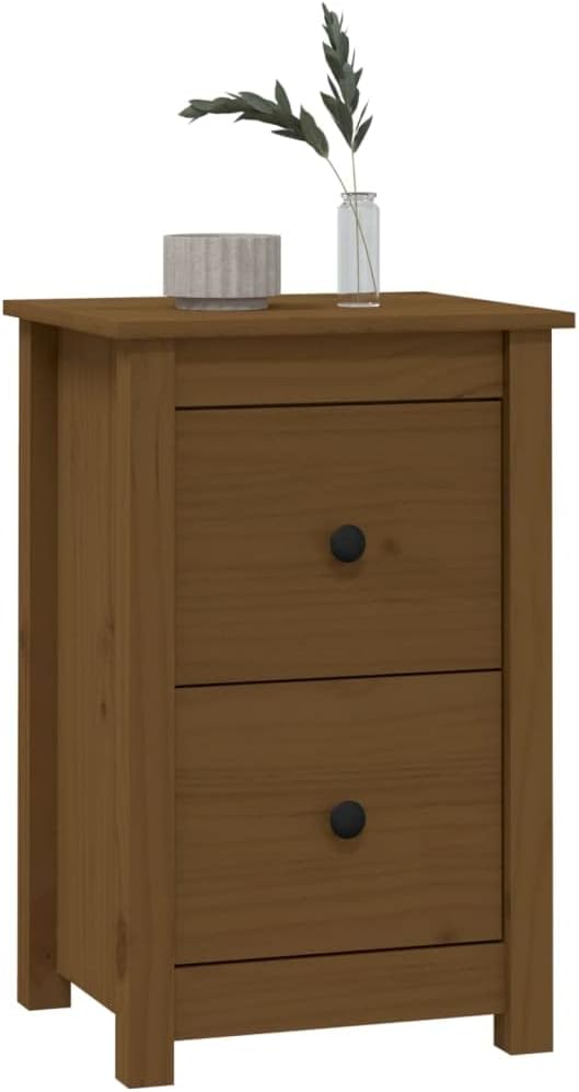 FIRBNUS Bedside Table Nachtkonsole Beistelltisch mit Stauraum Night Stand Nachttisch Honigbraun 40x3