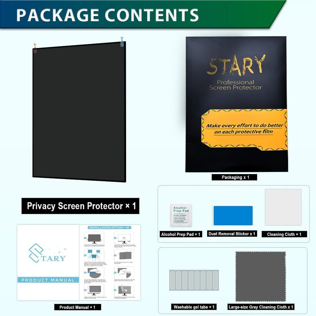 STARY Blickschutzfolie für 27 Zoll 16:9 Ultra-Slim Bezel Monitor Selbstklebend Abnehmbar ohne Rückst