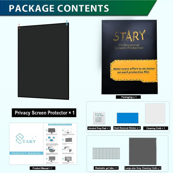 STARY Blickschutzfolie für 27 Zoll 16:9 Ultra-Slim Bezel Monitor Selbstklebend Abnehmbar ohne Rückst