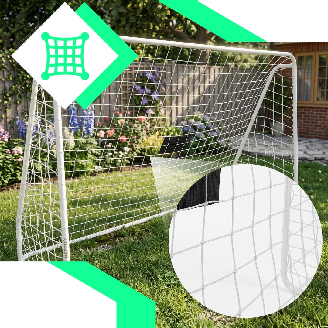 Retoo Fussballtor mit Zielwand, 240x170x85 cm Stahlrahmen, klappbar, PE-Netz | 20/60/80/100 Punkte,