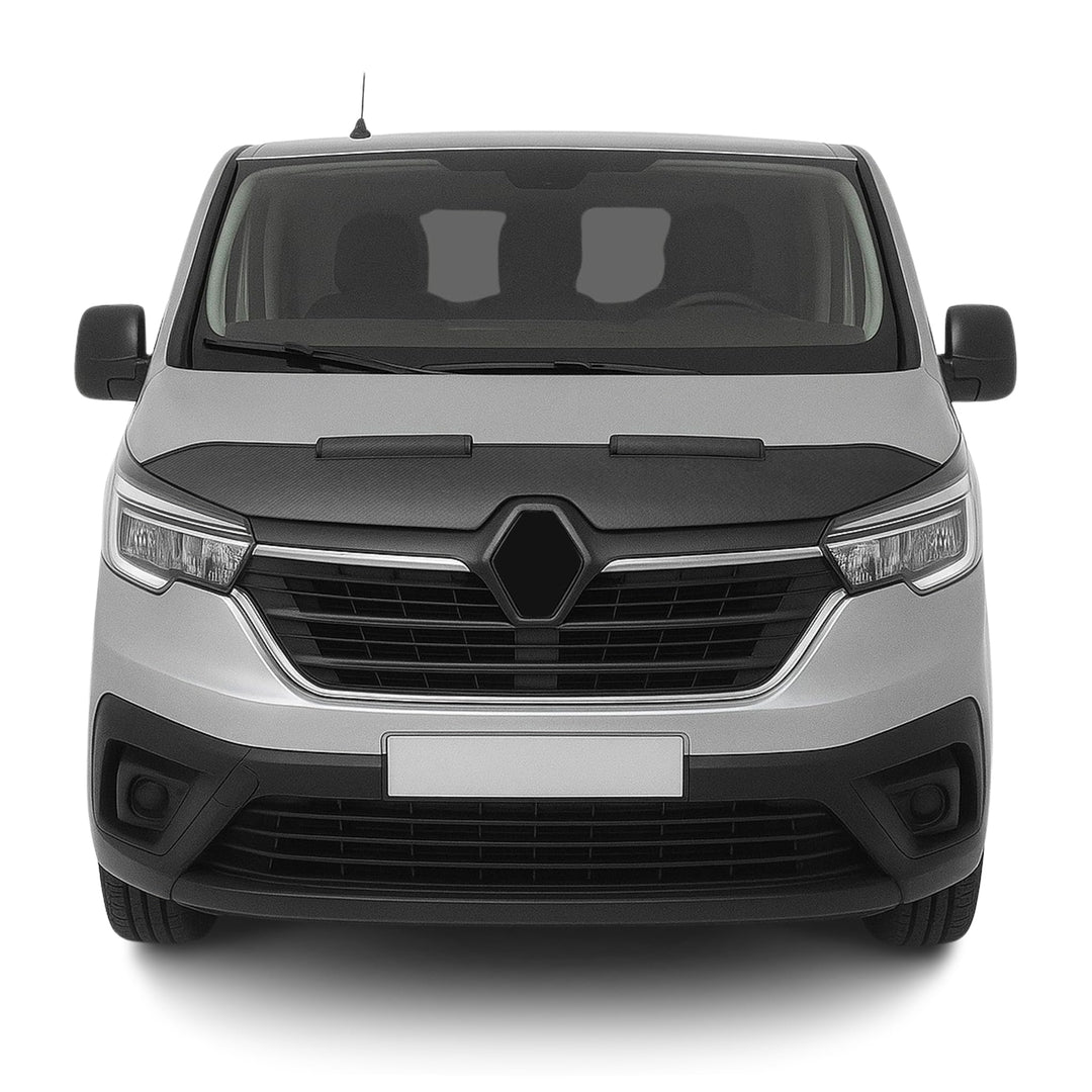 OMAC Haubenbra Steinschlagschutz kompatibel mit Renault Trafic X82 2020-2026 Carbon Optik Halb Schwa