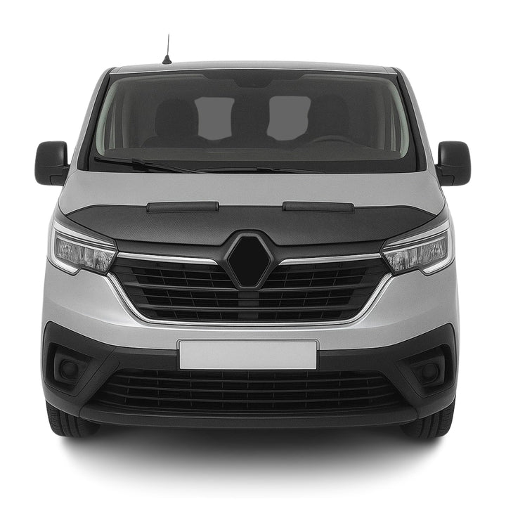 OMAC Haubenbra Steinschlagschutz kompatibel mit Renault Trafic X82 2020-2026 Carbon Optik Halb Schwa