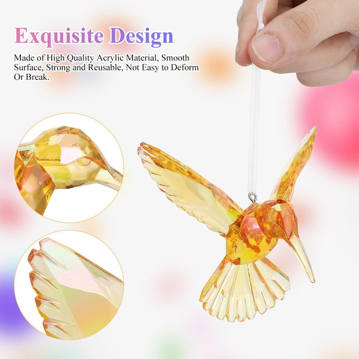 NUOBESTY 6 Stück Bunte Acryl Vogel Anhänger Irisierende Vogel Deko Sicherer Filigran und Elegant für