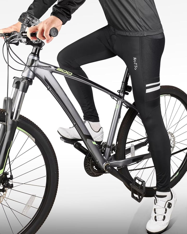 ROTTO Lange Radlerhose Herren Fahrradhose Gepolstert stossfeste Radhose Elastische Hosen Radfahren m