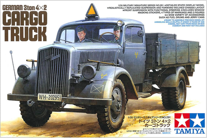 TAMIYA 300035291 35291 – 1:35 Deutscher Transport LKW 3to (2), Modellbausatz,Plastikbausatz, Bausatz