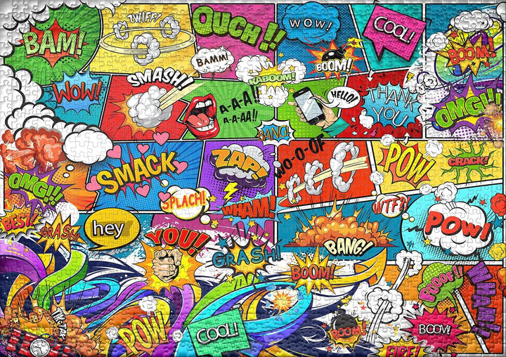 Ulmer Puzzleschmiede - Puzzle Boom! - Klassisches 1000 Teile Puzzle - originelle Comic-Wallpaper-Ill