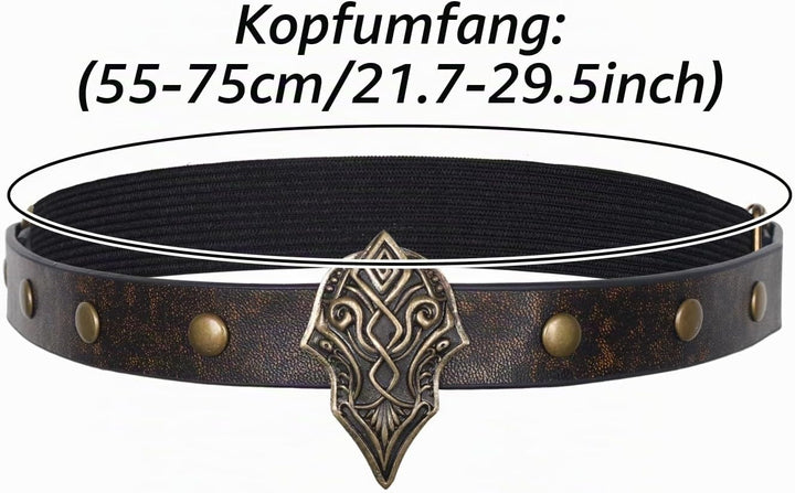 keland Stirnband Wikinger Leder Mittelalter Kopfschmuck für Damen Herren Halloween Cosplay Mittelalt
