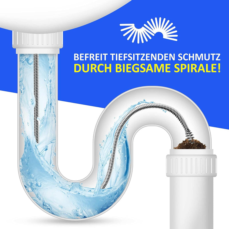 Meisterfaktur Rohrreinigungsspirale Pro [5 m] - innovativer Mechanismus - Ideale Abflussspirale für
