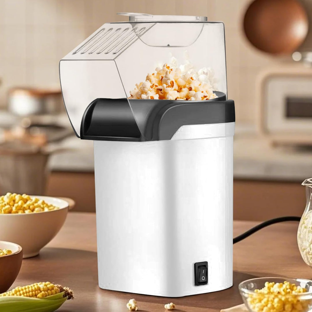 1200w Popcornmaschine, Mini Heissluft Popcorn Maker Gesund Ohne Öl Fett 2 Minuten One-Touch-Bedienun