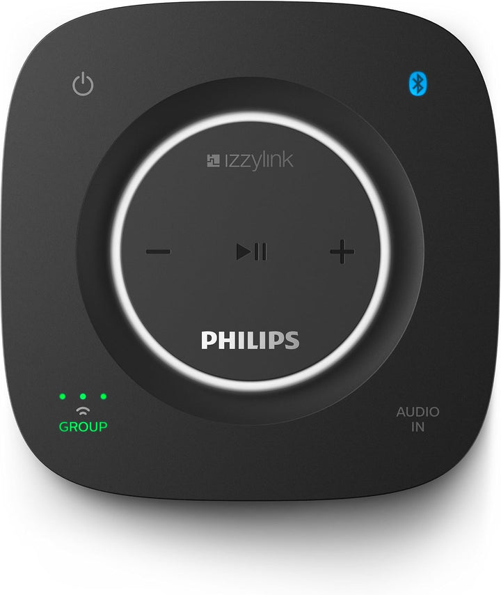 Philips BM6B kabelloser Multiroom Lautsprecher (izzy System, Bluetooth, 8 Std. Akku, Spritzwasserges