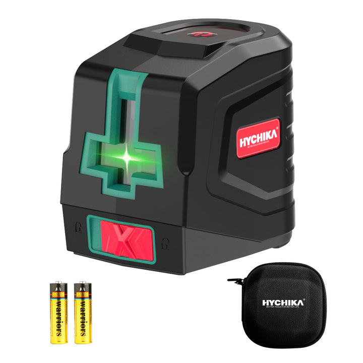 HYCHIKA Kreuzlinienlaser Grün, Horizontaler und Vertikaler Laser-Wasserwaage, Linienlaser inkl. Trag