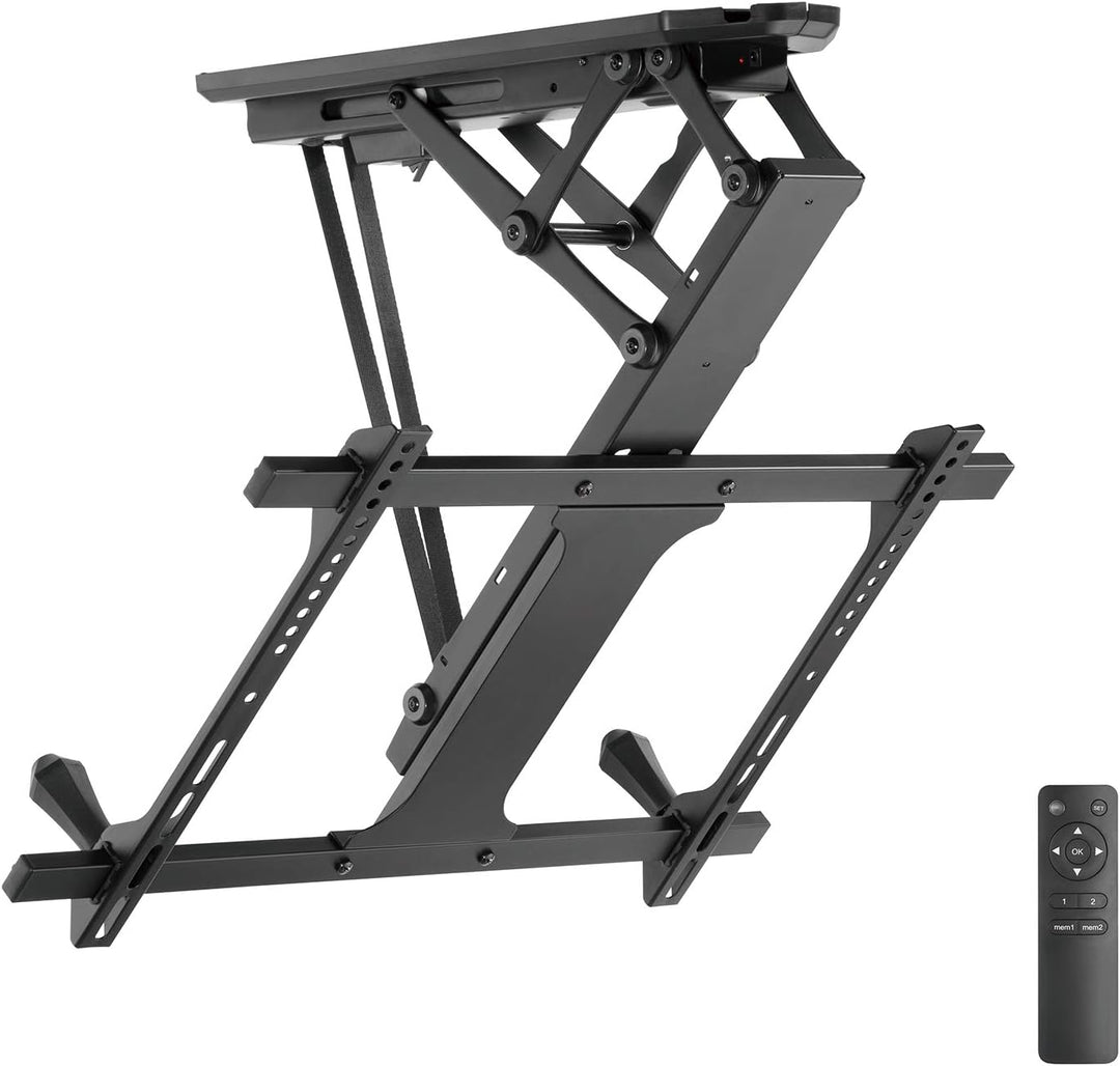 Maclean MC-880 Elektrische neigbare TV Halterung 32-70" für Decke Dachschräge inkl. Fernbedienung bi