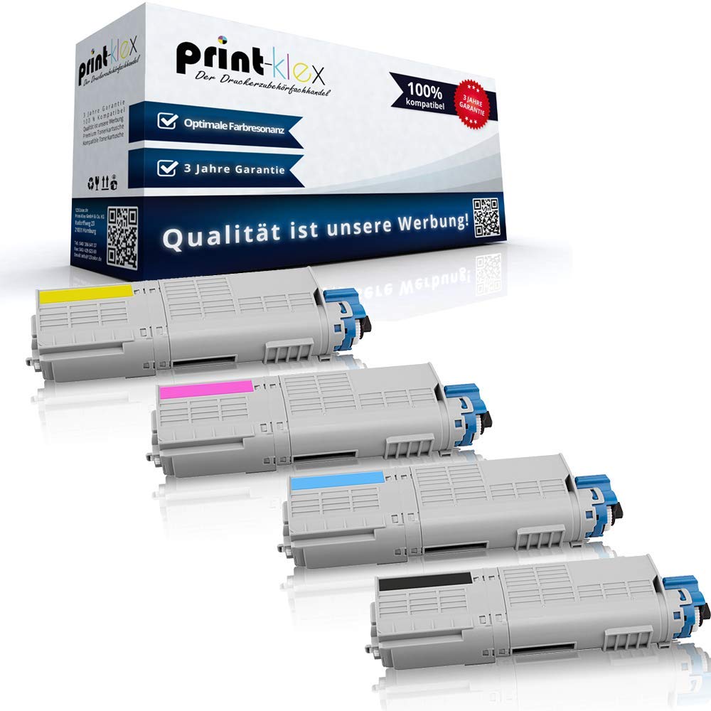 4X Print-Klex Tonerkartuschen kompatibel für Oki C532DN C542DN MC563DN MC573DN C532 C542 MC563 MC573