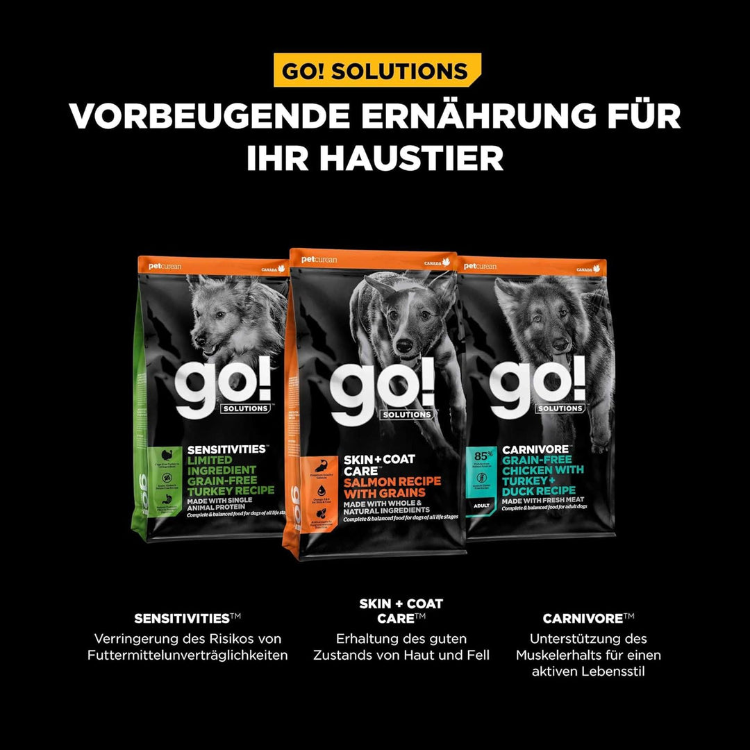 Go! Solutions Skin + Coat Care Getreidehaltige Rezeptur für Hunde Lachs, 1,6-kg-Beutel