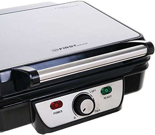 TZS First Austria Elektro-Tischgrill | Grillplatte für Fleisch & Gemüse | Kontaktgrill mit Antihaftb
