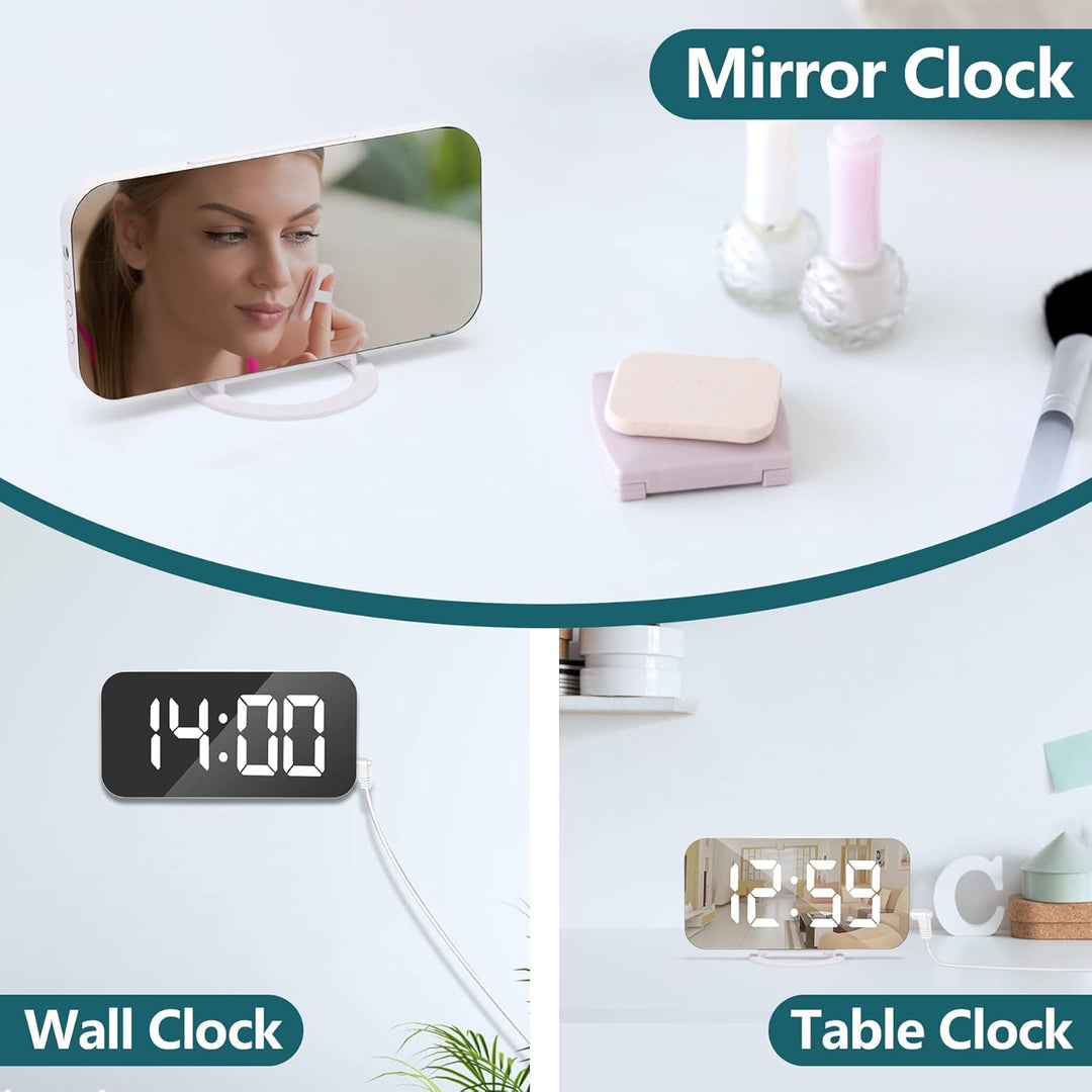 U-picks Wecker Digital, LED Digitale Uhr, 6,5" Digitaler Wecker Tischuhr mit Snooze, Verstellbare He