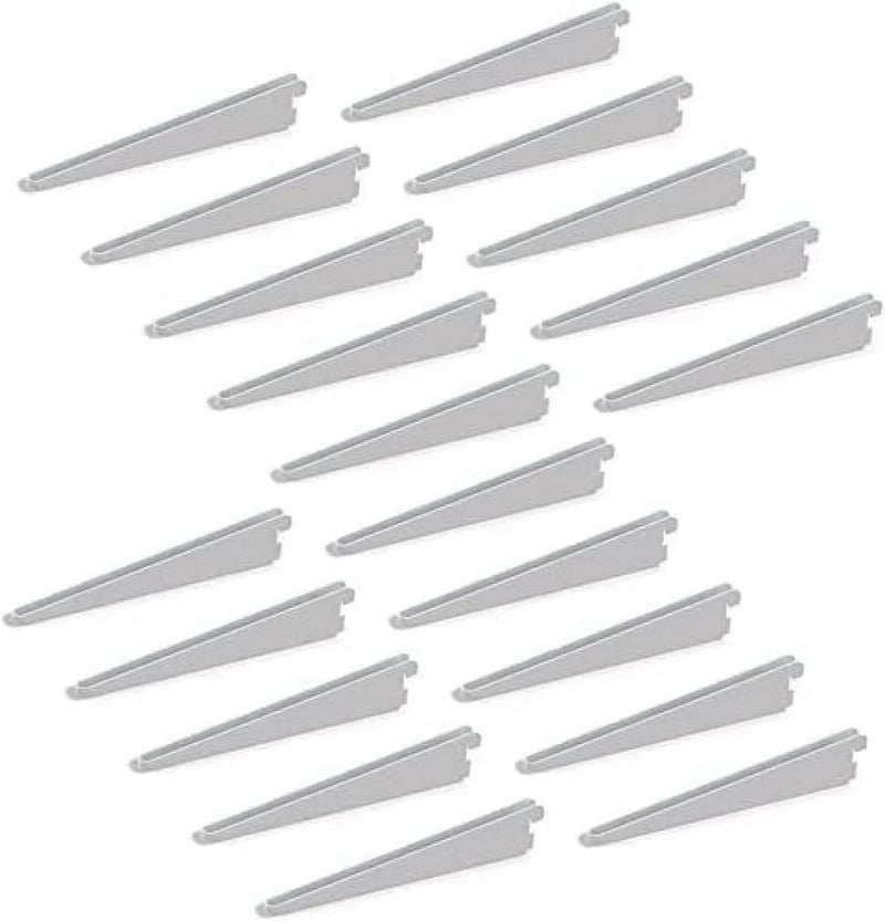 Emuca - Regalwinkel für Leistenprofil, doppelte Bohrung, Durchlass 32 mm 320mm, Set aus 20 Stück, We