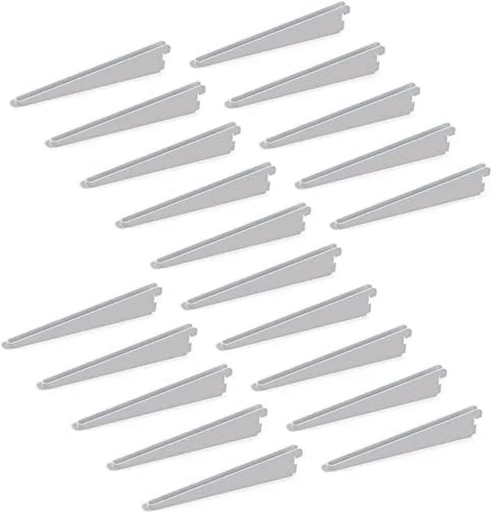 Emuca - Regalwinkel für Leistenprofil, doppelte Bohrung, Durchlass 32 mm 320mm, Set aus 20 Stück, We