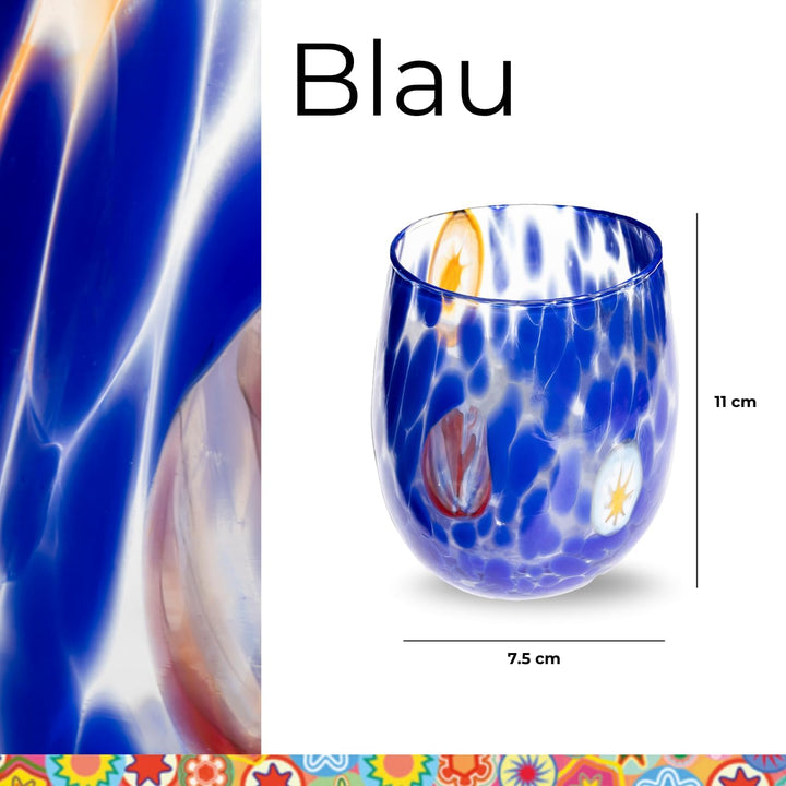 Gocce di Murano Wassergläser, hergestellt nach der Tradition der Murano-Handwerker, mundgeblasenes u