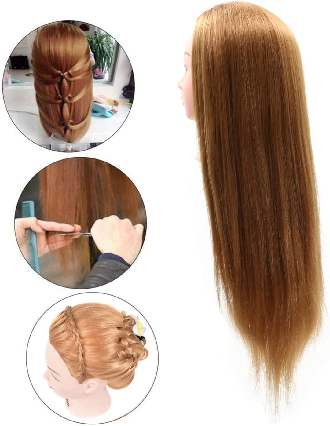 Beavorty Kosmetologie Übungskopf Braiding Mannequin Head Haarstyling Trainingskopf Mit Haare Für Fri