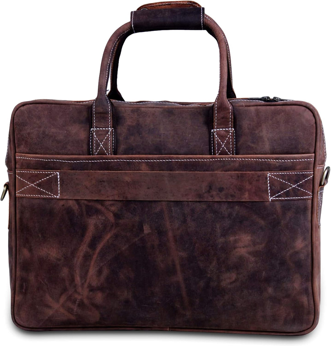 18 Zoll leather Laptop-Tasche für Männer: messenger Bag aus hochwertigem, weichem Leder Briefcase fü